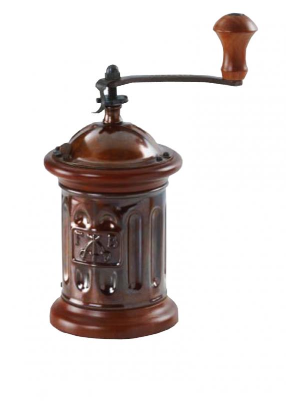Dark Round Beech Wood and Steel Sheet Manual Traditional Coffee Grinder 1 Dark Round Beech Wood and Steel Sheet Manual Traditional Coffee Grinder